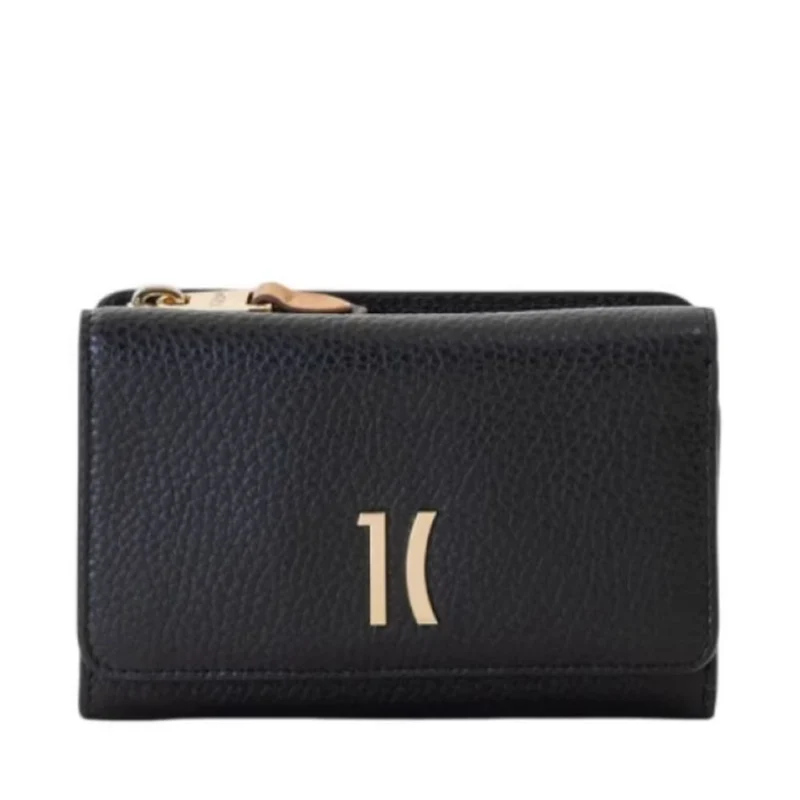 Portafoglio Donna Medio con Bottone 1A Classe Alviero Martini linea Castle Leather in Pelle Nera PP10