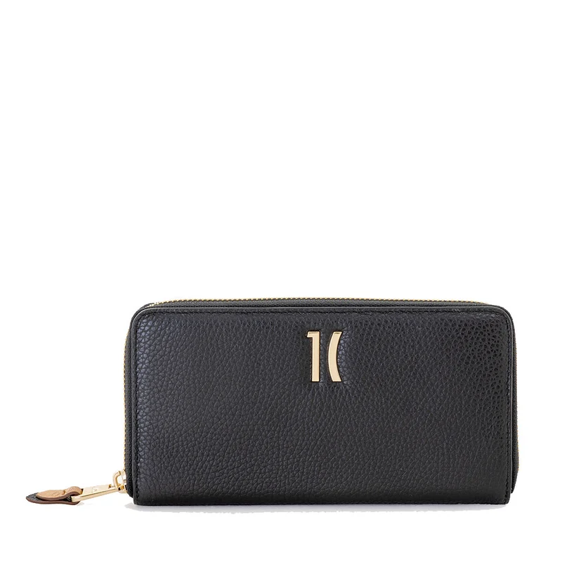 Portafoglio Donna Zip Around 1A Classe Alviero Martini linea Castle Leather in Pelle Nera PP09