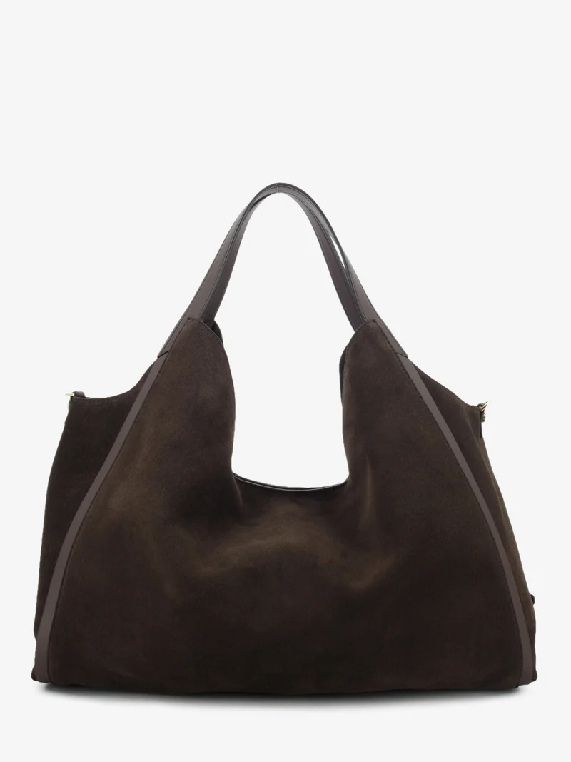 Borsa Serena in pelle scamosciata cioccolato