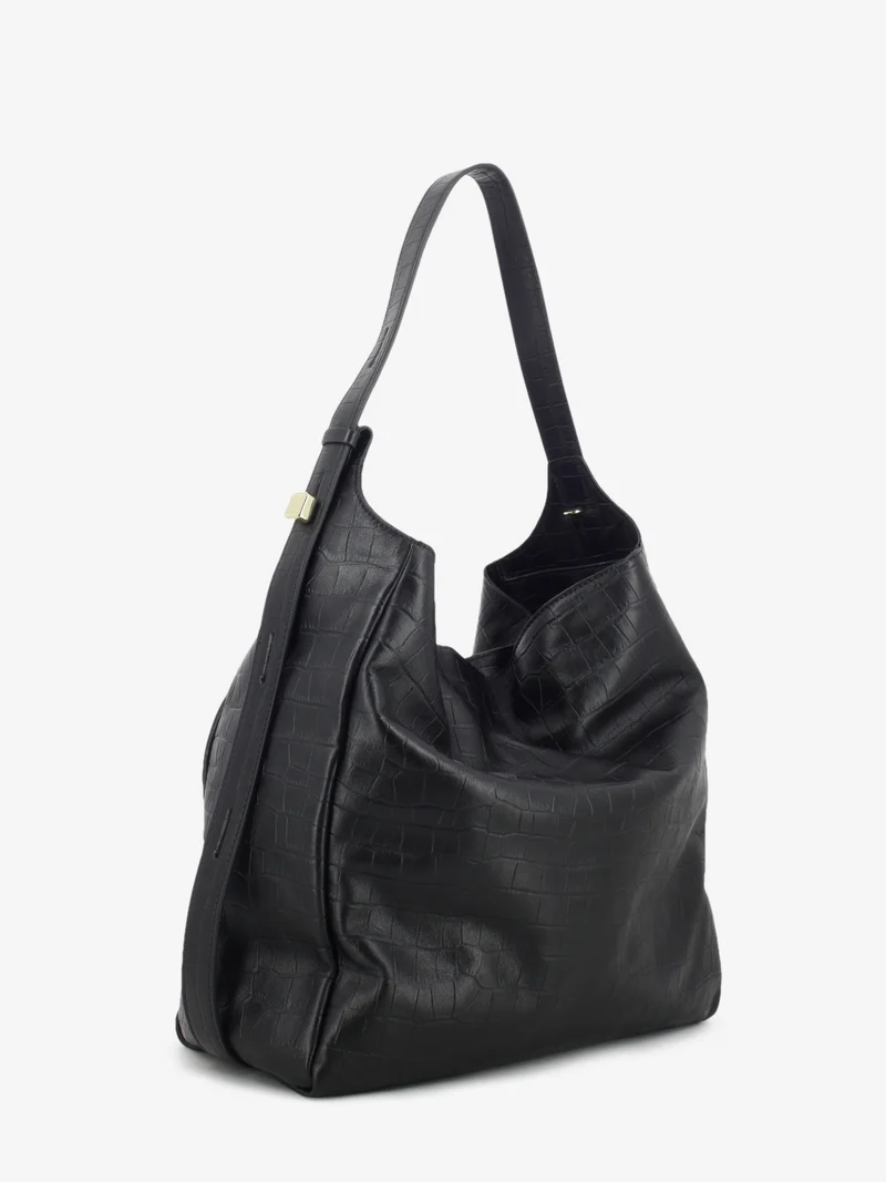 Borsa in pelle cocco nero