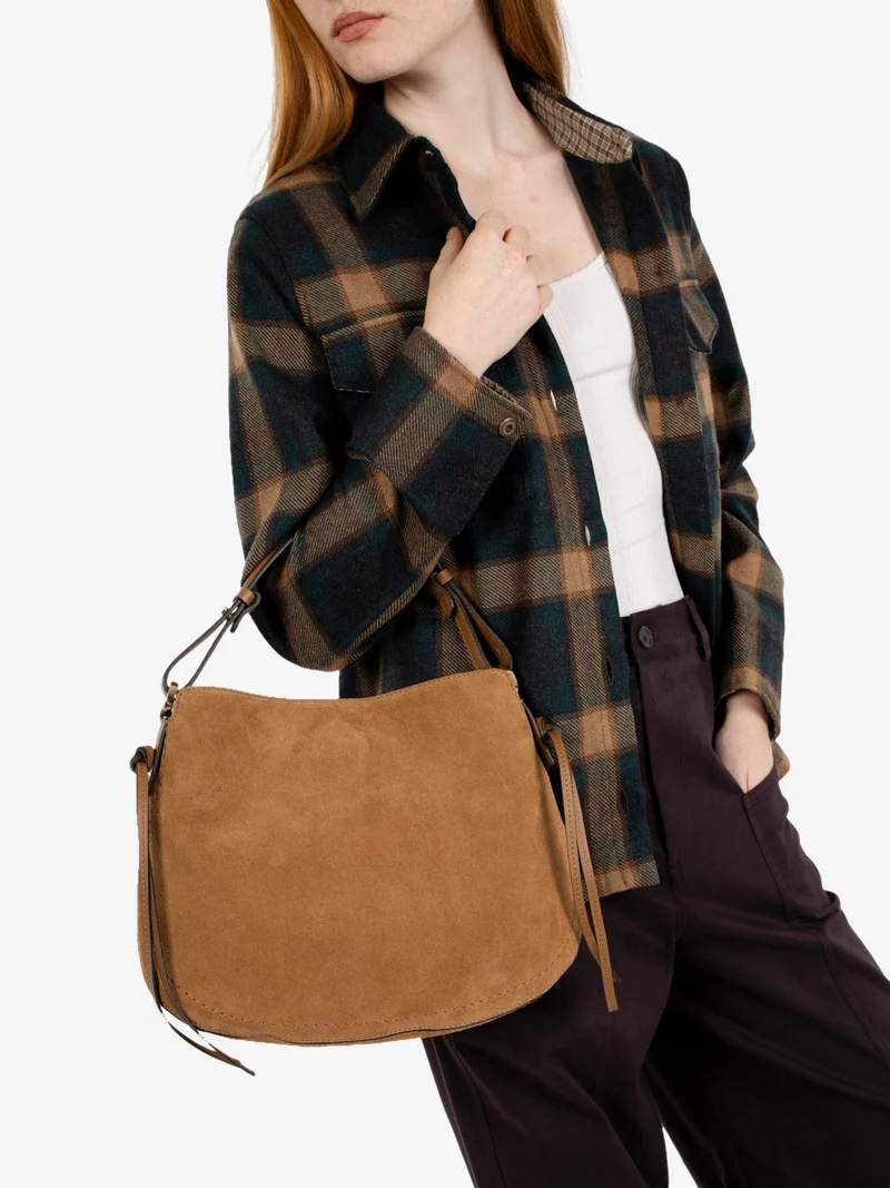 Borsa in suede Carola sigaro