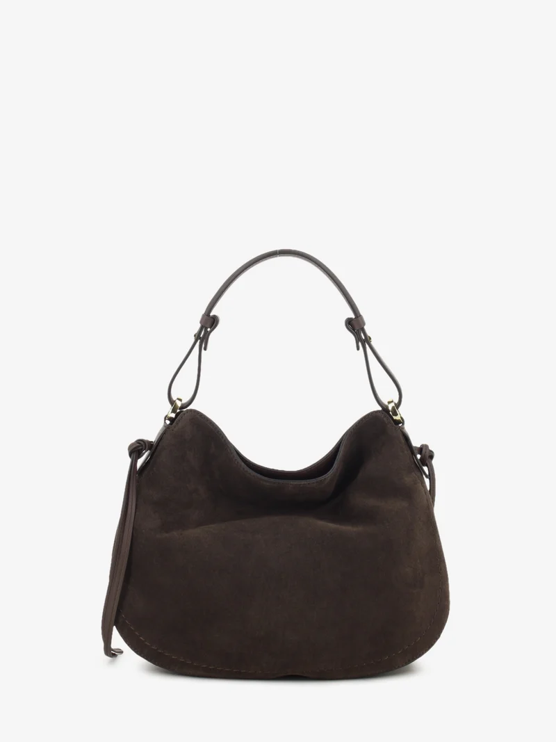 Borsa in suede Carola cioccolato