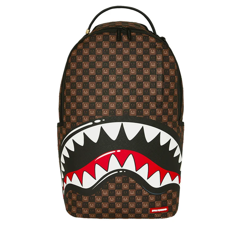 Zaino Unisex SPRAYGROUND stampa Sharks in Paris WTF Bubble Brown Check