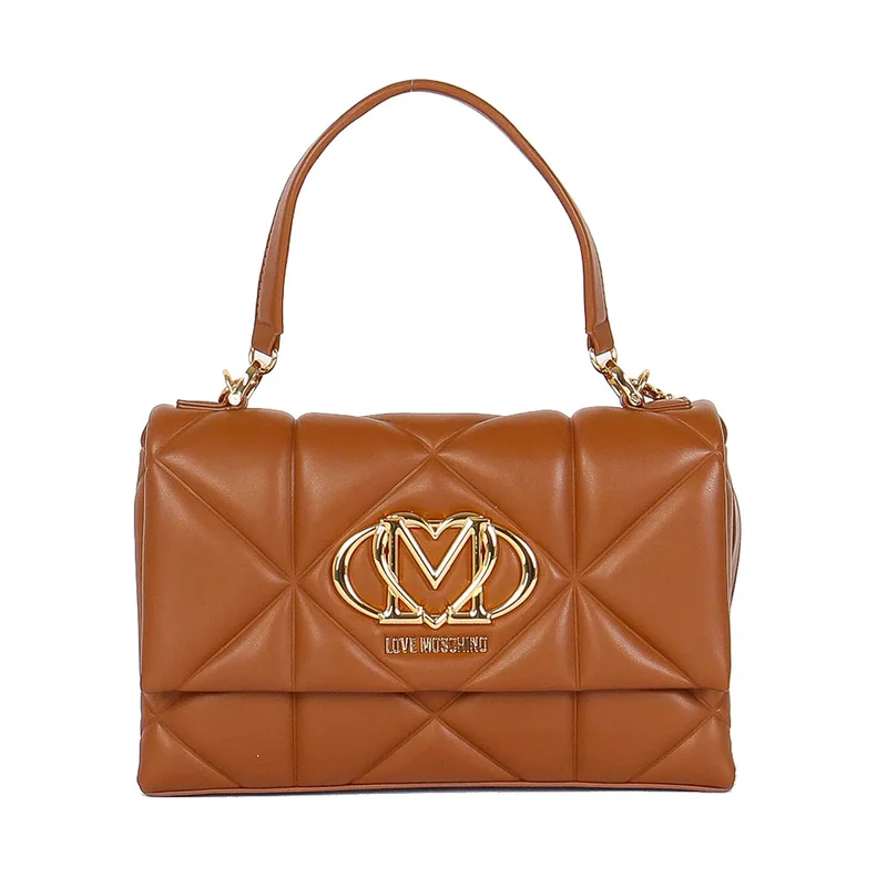 Borsa Donna a Mano con Tracolla LOVE MOSCHINO linea Embossed Trapuntata color Cuoio