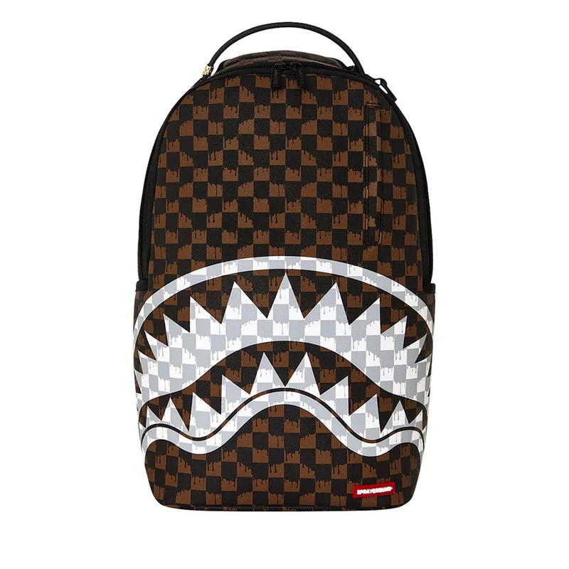 Zaino Unisex SPRAYGROUND stampa Brown and Cream Drip Check Shark