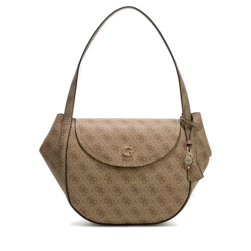 Borsa Donna Hobo a Spalla GUESS Linea Coleen Colore Latte Logo