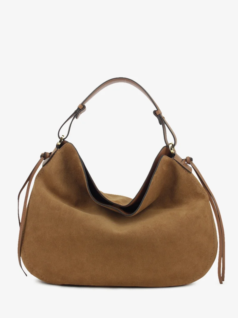 Borsa Carola in suede sigaro