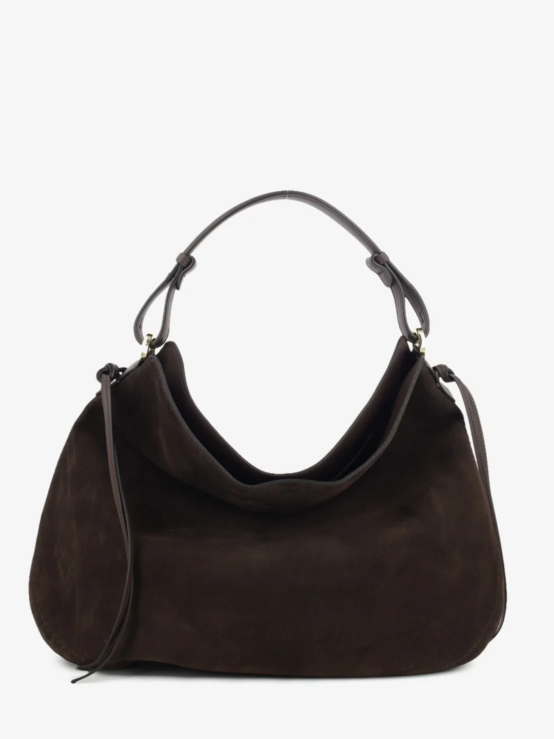 Borsa Carola in suede cioccolato