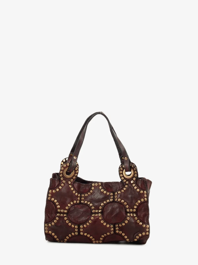 Borsa shopper mini Dafne in pelle bordeaux