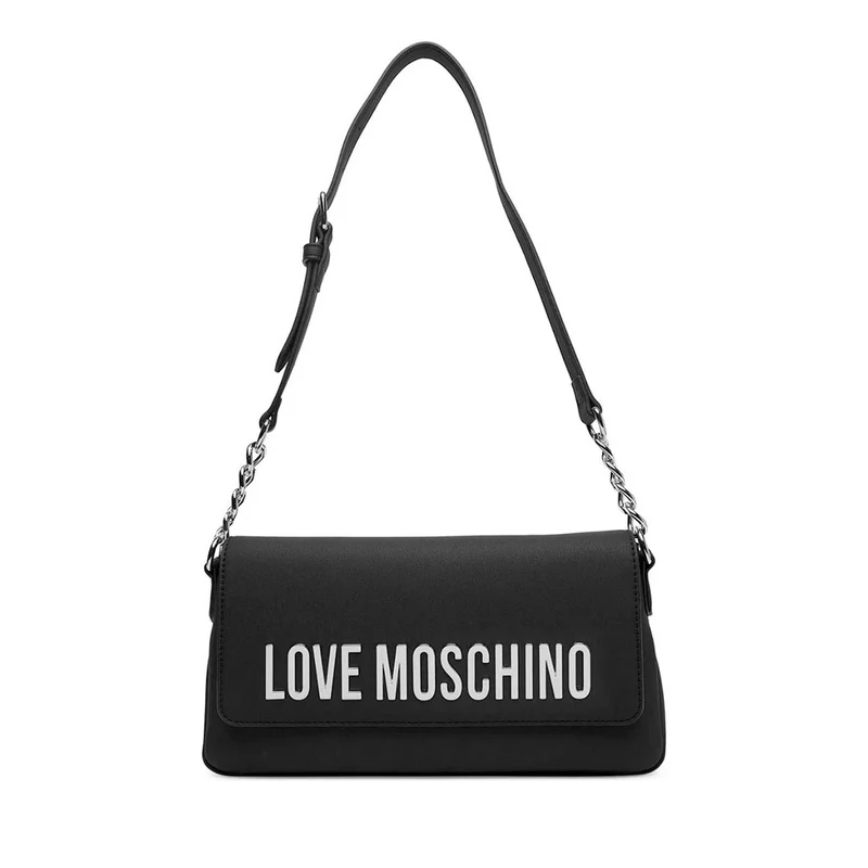Borsa Donna a Spalla LOVE MOSCHINO linea Bold Bag colore Nero e Nikel