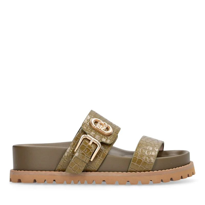 Ciabatte Donna Doppia Fascia LIU JO Livia 02 stampa Cocco Verde