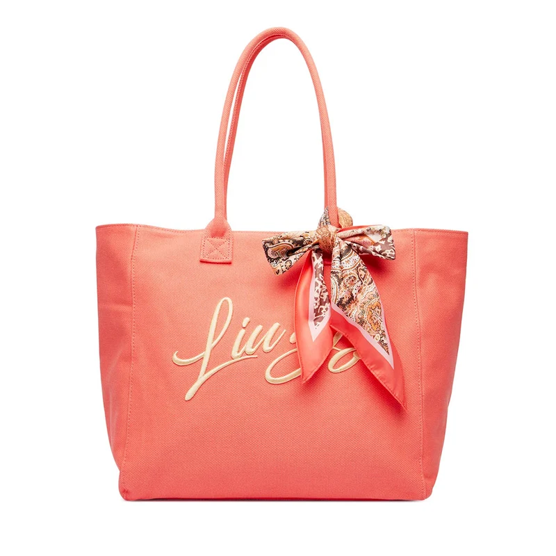 Shopping Bag Donna LIU JO in Tessuto color Corallo