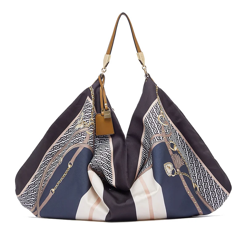 Borsa Foulard Donna LIU JO in Raso Stampato Nero