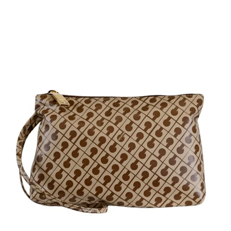 Pouch Media GHERARDINI in Tessuto Softy colore Tabacco - Burro
