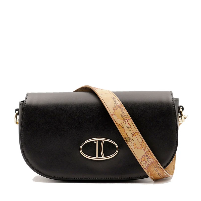 Borsa Donna a Spalla 1A Classe Alviero Martini linea Lake Bag in Pelle Nera LD59