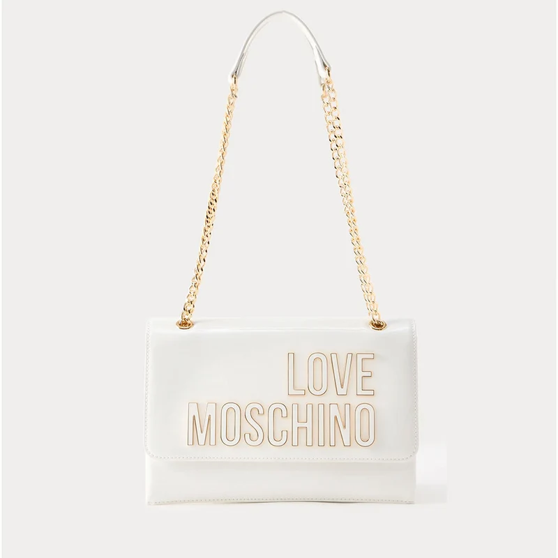 Borsa Donna a Spalla e Tracolla LOVE MOSCHINO in Vernice Bianca