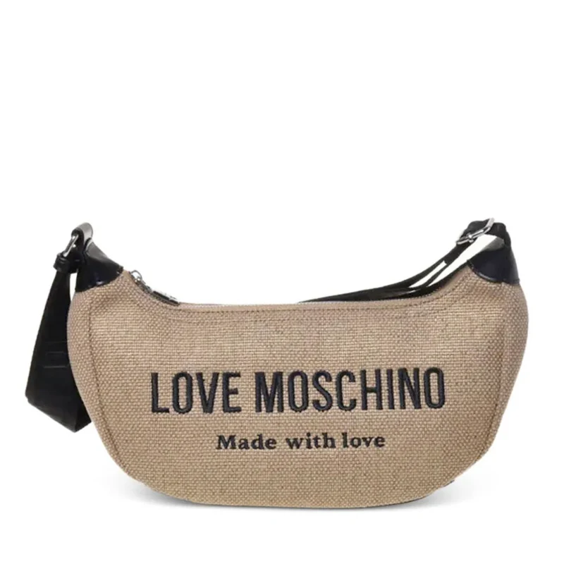 Borsa Donna Mezzaluna a Tracolla LOVE MOSCHINO in Canvas color Oro