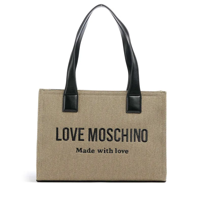 Shopping Bag Donna LOVE MOSCHINO in Canvas color Oro