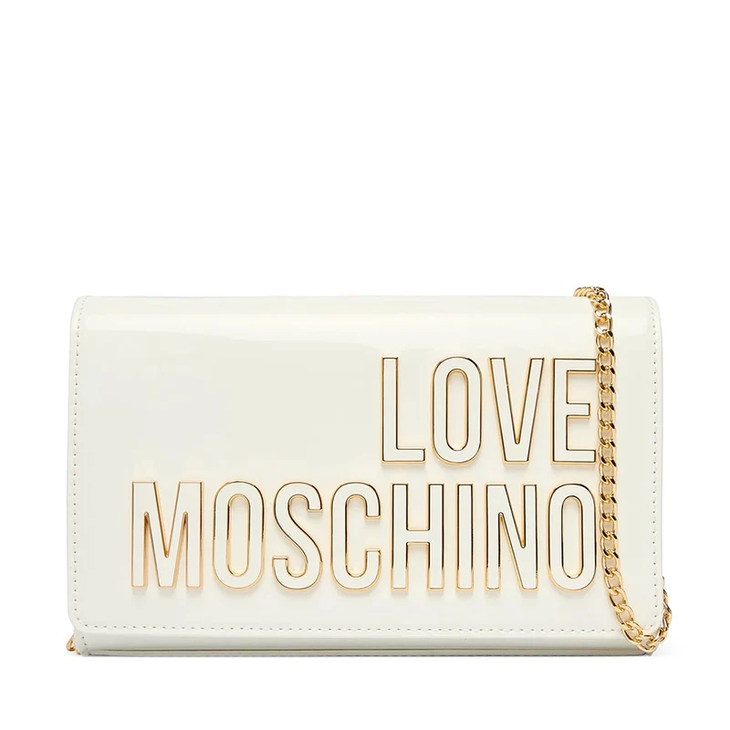Clutch con Tracolla LOVE MOSCHINO in Vernice Bianca