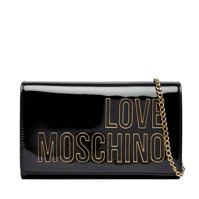 Clutch con Tracolla LOVE MOSCHINO in Vernice Nera