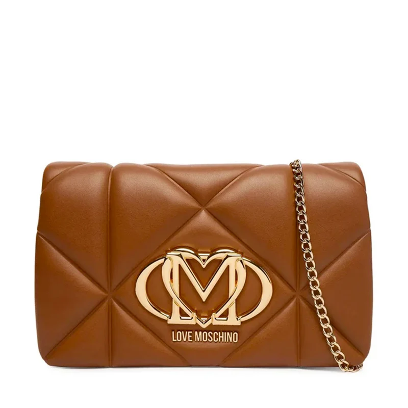 Clutch Trapuntata con Tracolla LOVE MOSCHINO linea Embossed color Cuoio