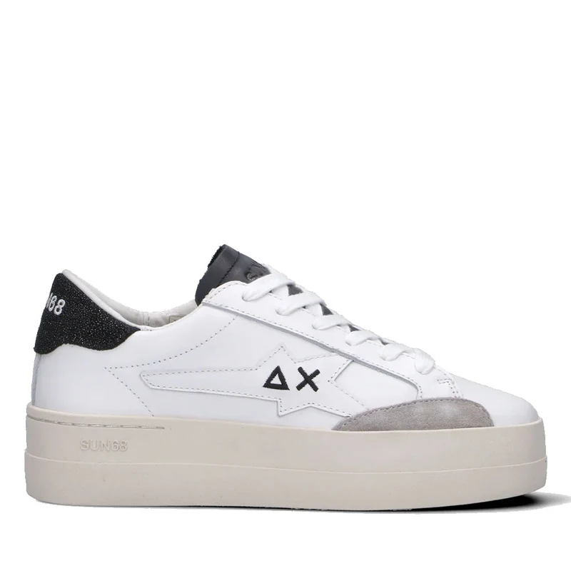 Scarpe Donna Sun68 Sneakers Big Katy Leather Bianco - Nero - Z45235