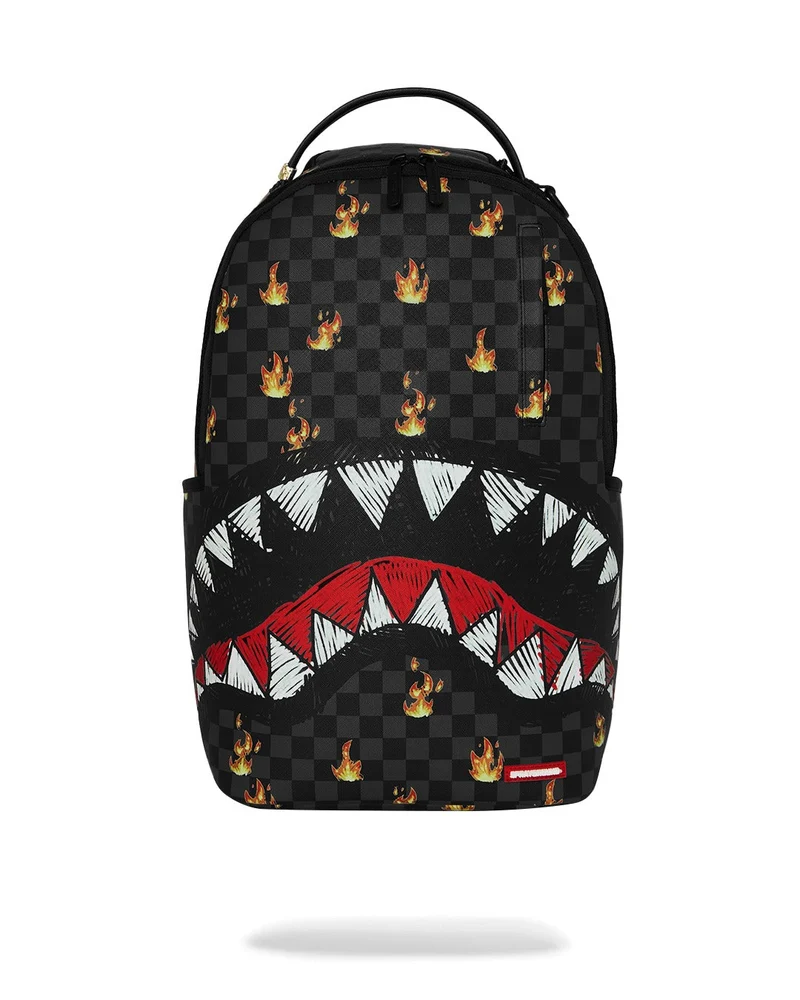SPRAYGROUND SCRIBBLE FIRE CHECK BACKPACK