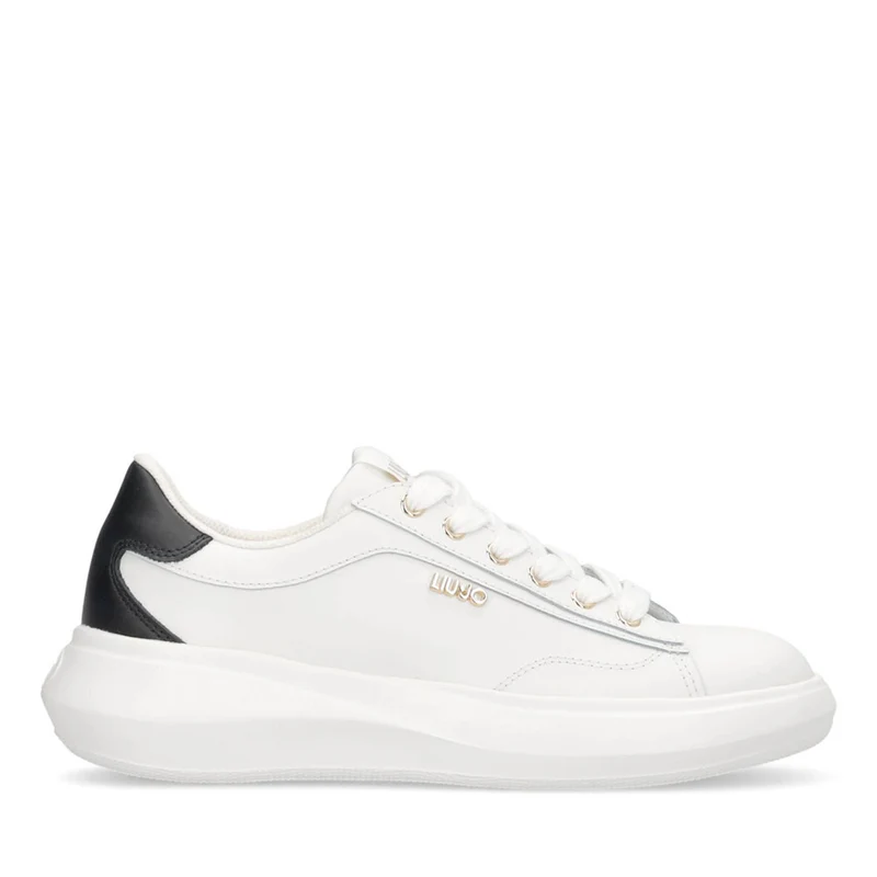 Sneakers Donna LIU JO Casper 01 in Pelle Bianca con Inserto Nero