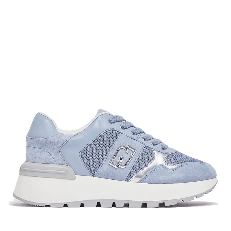 Sneakers Platform Donna LIU JO Amazing 43 Bis in Suede e Mesh Azzurro