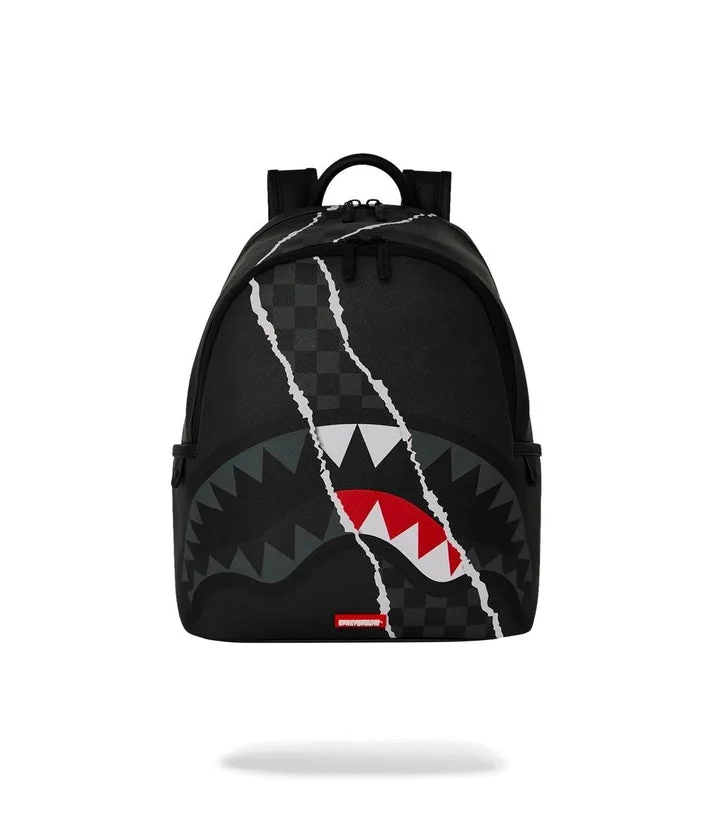 SPRAYGROUND CENTER RIP REVEALING GRAY CHECK SAVAGE BACKPACK