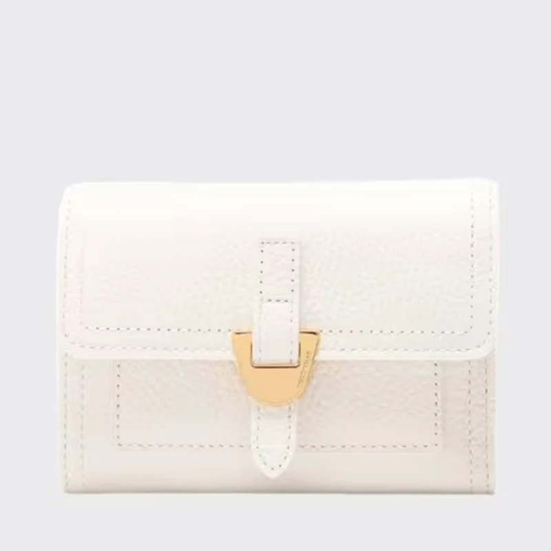 Portafoglio Donna COCCINELLE in Pelle Colore Blanco Linea Campus con Zip Posteriore