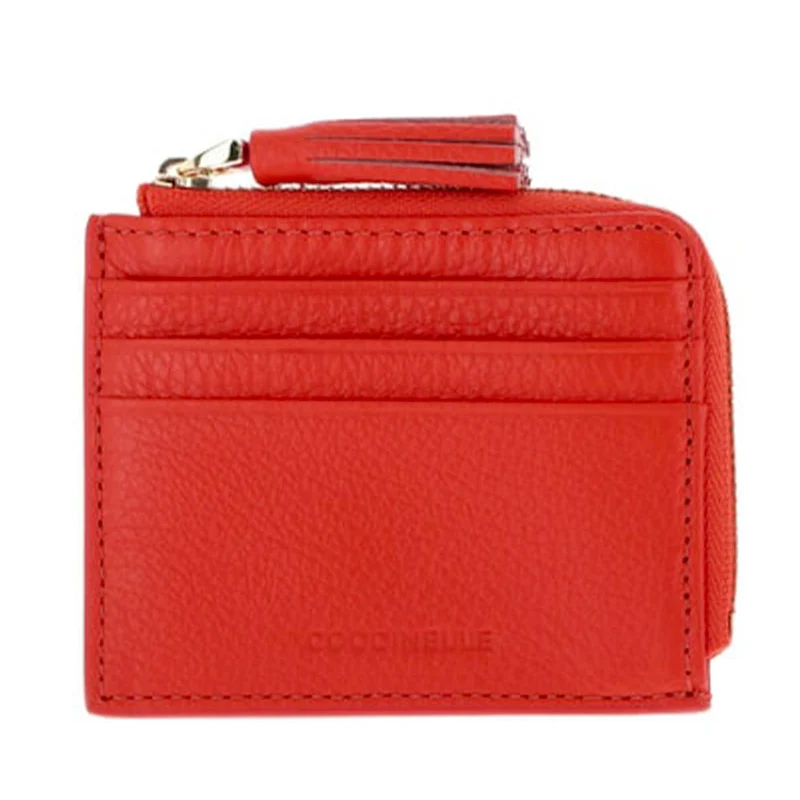 Portacarte Donna COCCINELLE in Pelle Colore Gazpacho Linea Tassel