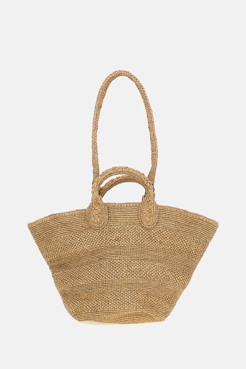 BORSA IN PAGLIA CON DOPPIO MANICO
