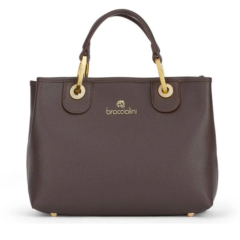Borsa Donna a Mano Small BRACCIALINI linea Beth Marrone