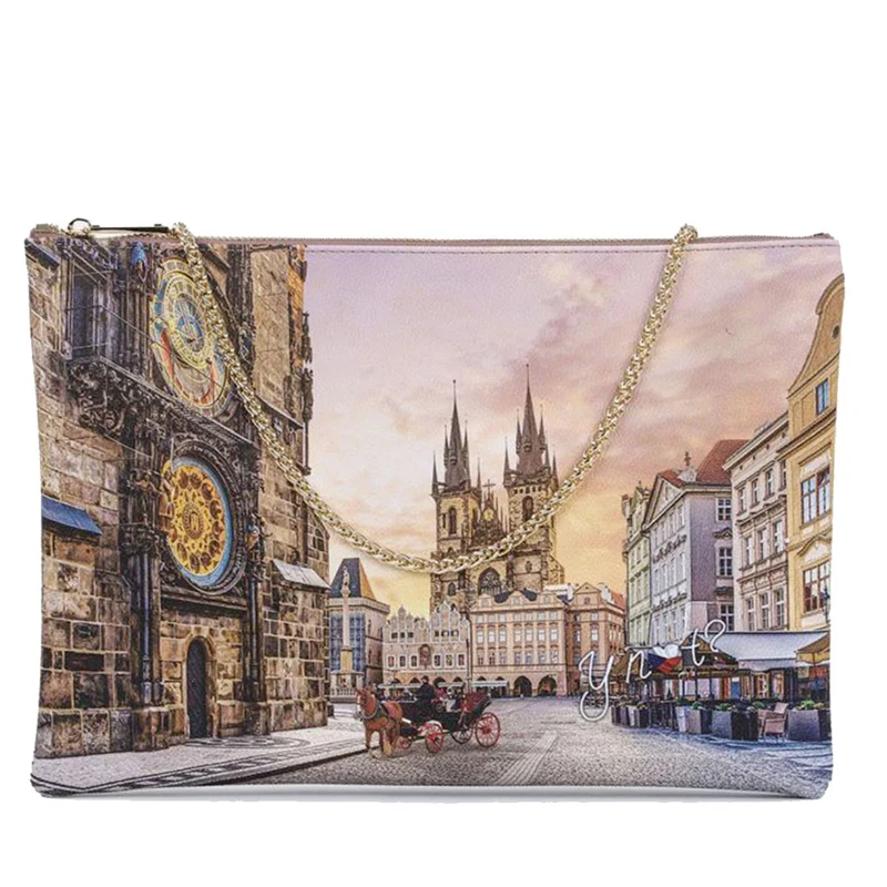 Borsa Donna Y NOT Clutch con Tracolla in Catena YES-605 Astro Clock