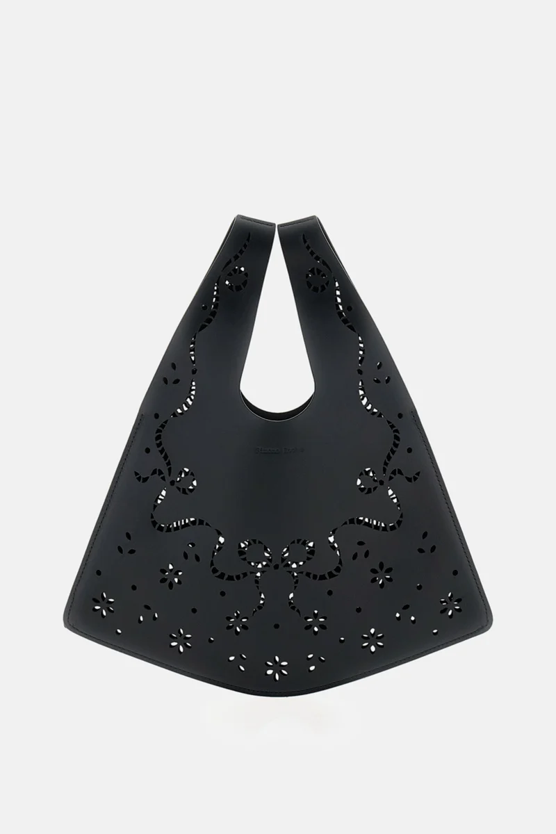 BORSA SHOPPER MINI IN PELLE TRAFORATA A LASER