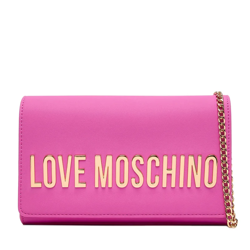 Clutch Donna con Tracolla LOVE MOSCHINO linea Smart Daily Bag Lettering Logo Fuxia