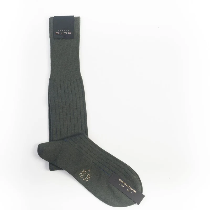 ALTO MILANO - Brock - Calzino lungo - 087 Loden verde