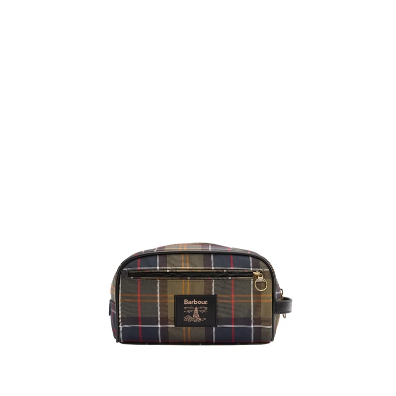 Beauty Case Uomo tartan con tasca