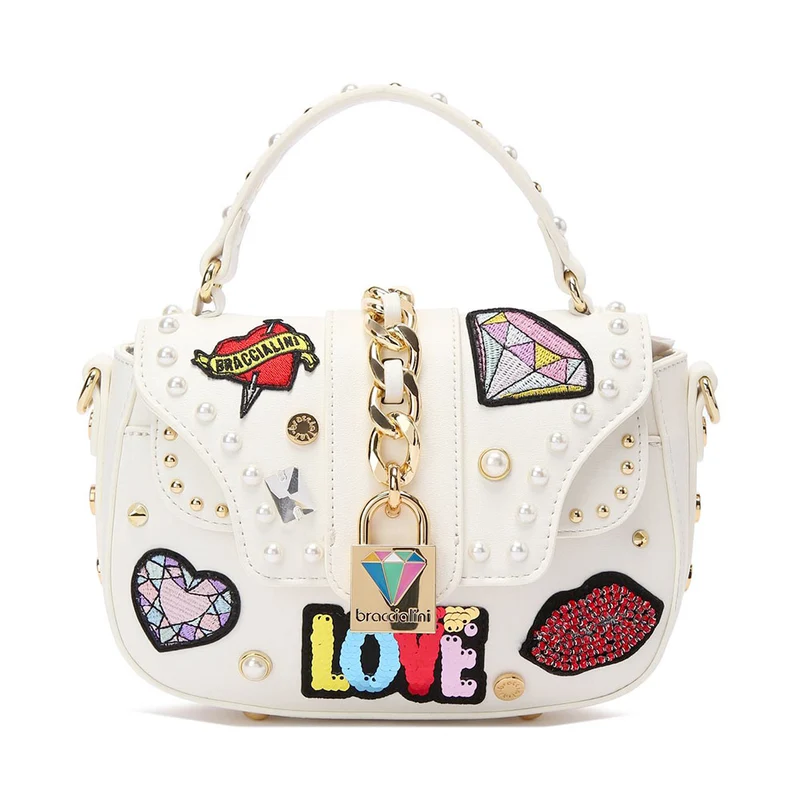 Borsa Donna a Mano BRACCIALINI linea Rock colore Bianco