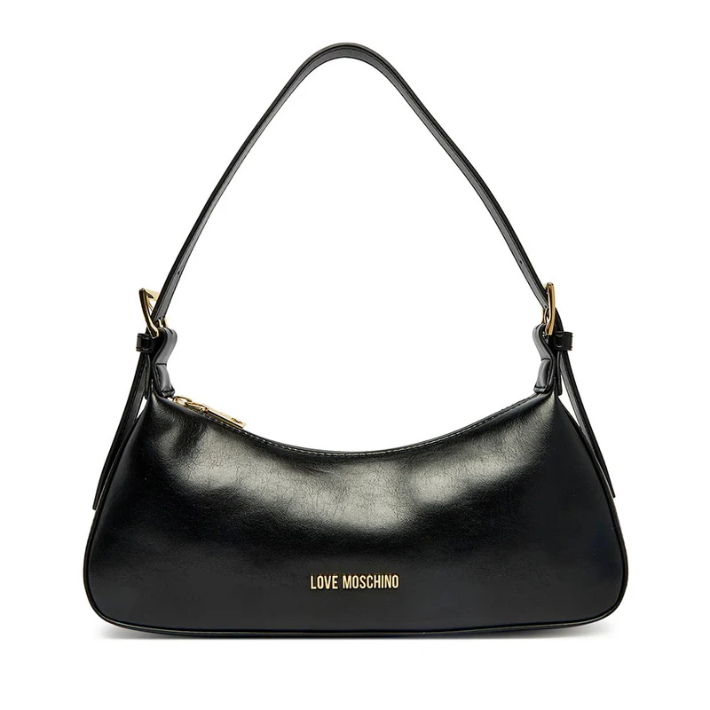 Borsa Donna a Spalla LOVE MOSCHINO in Ecopelle Soft Nero e Oro