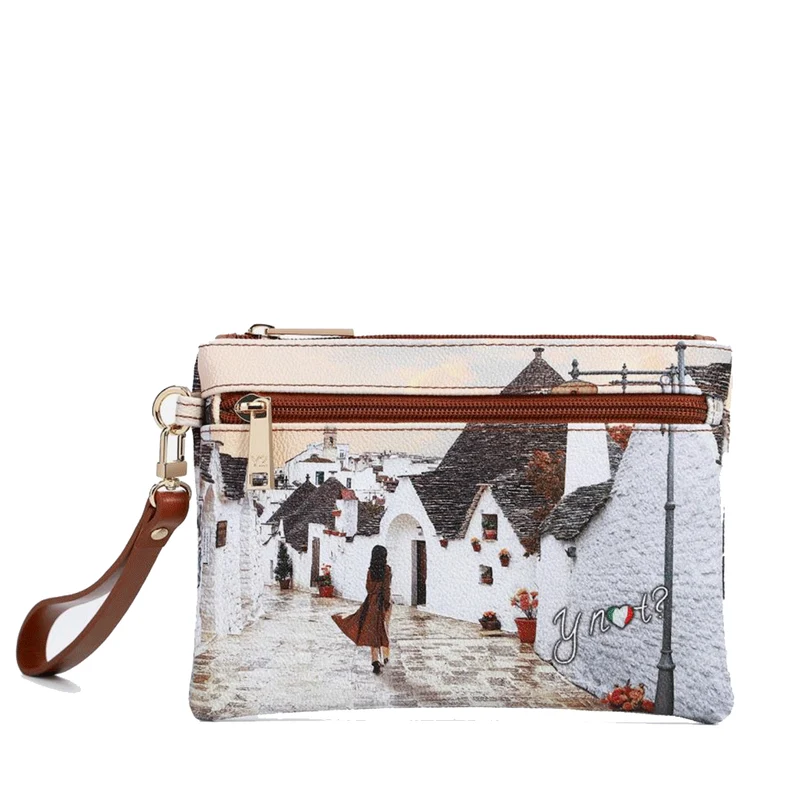 Pochette Donna con Zip Y NOT YES-342 Stampa Fall in Alberobello