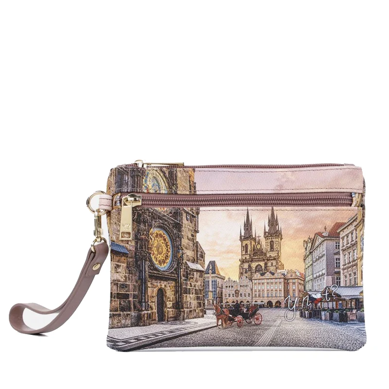 Pochette Donna con Zip Y NOT YES-342 Stampa Astro Clock