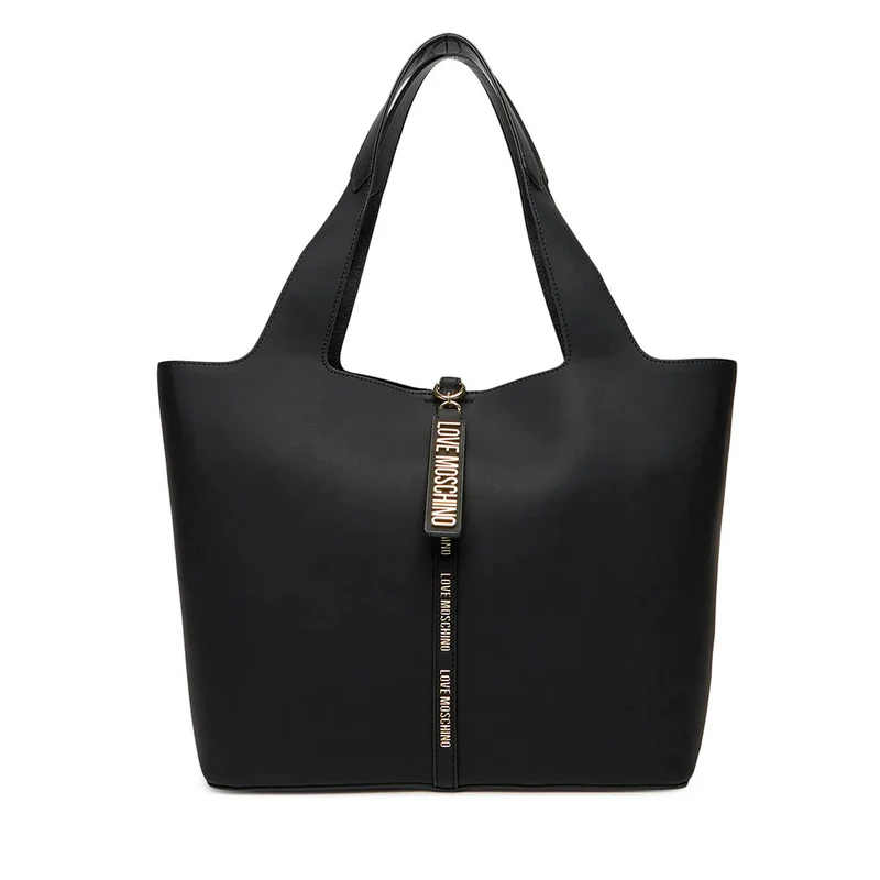 Shopping Bag Donna LOVE MOSCHINO Nera con Charm Logato