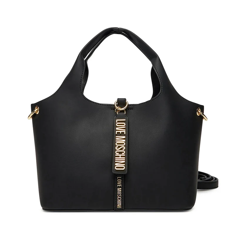 Borsa Donna a Mano LOVE MOSCHINO Nera con Charm Logato