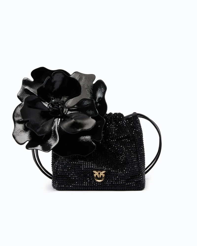 PINKO POUCH FLOWER FULL STRASS