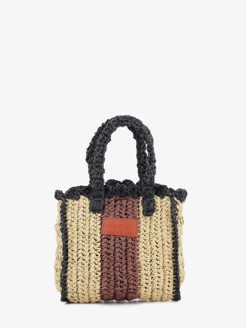 Mini bag in rafia beige