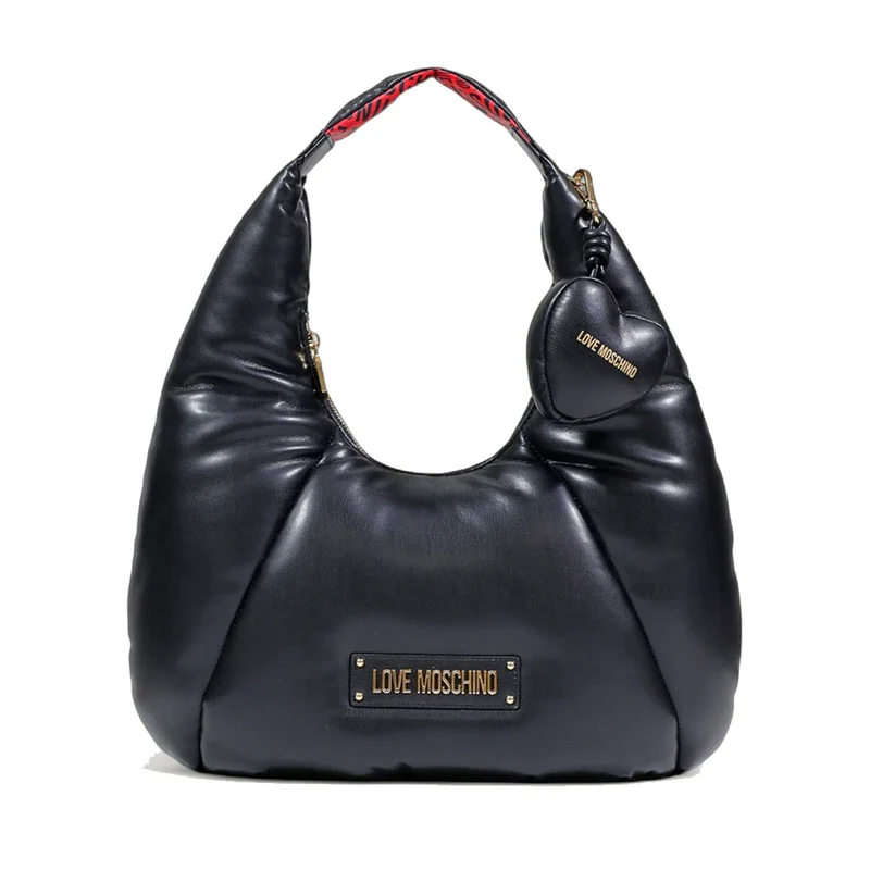 Hobo Bag LOVE MOSCHINO linea Puffy Logo Trapuntata Imbottita Nera