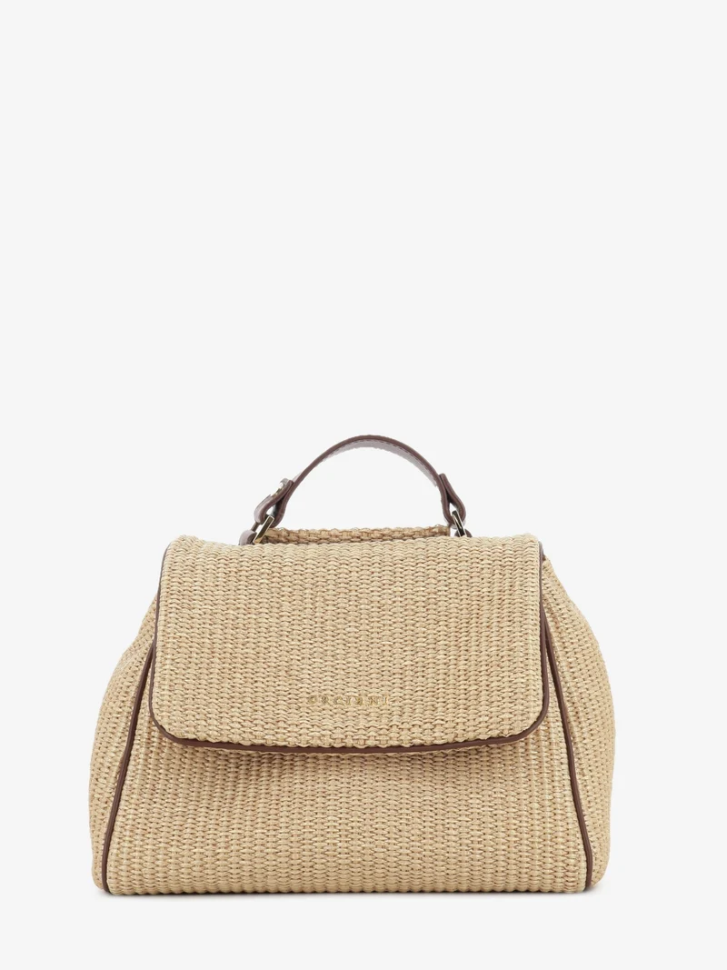 Borsa Sveva small in rafia biscotto