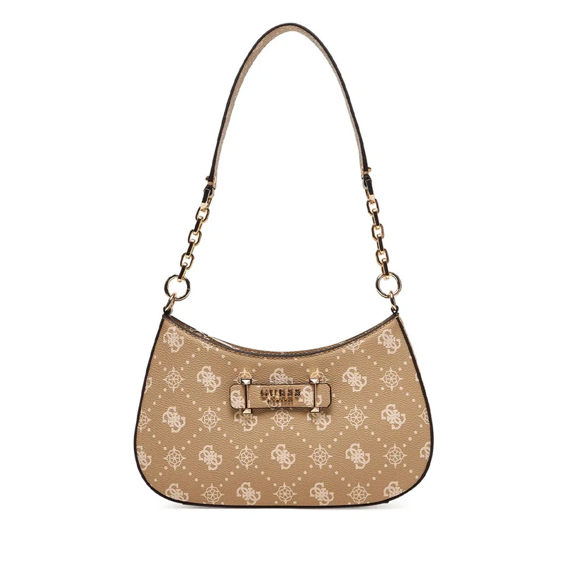 Borsa Donna a Spalla GUESS Linea Carrie Colore Biscotti Logo